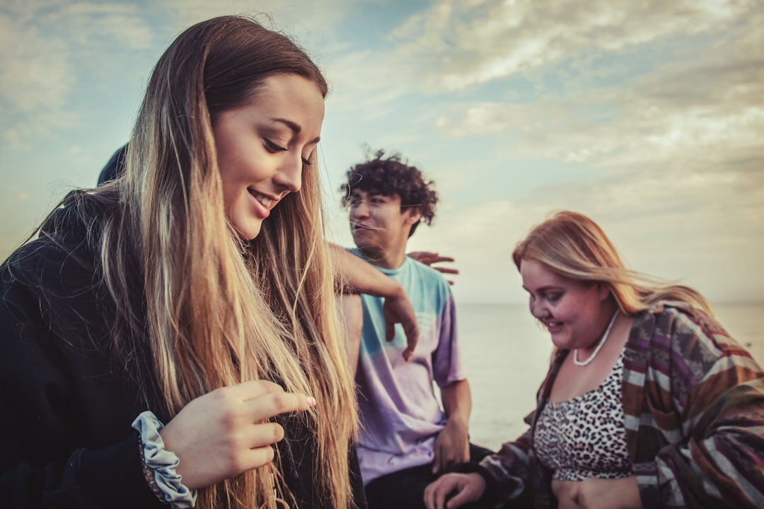 diverse group of teens outdoors
