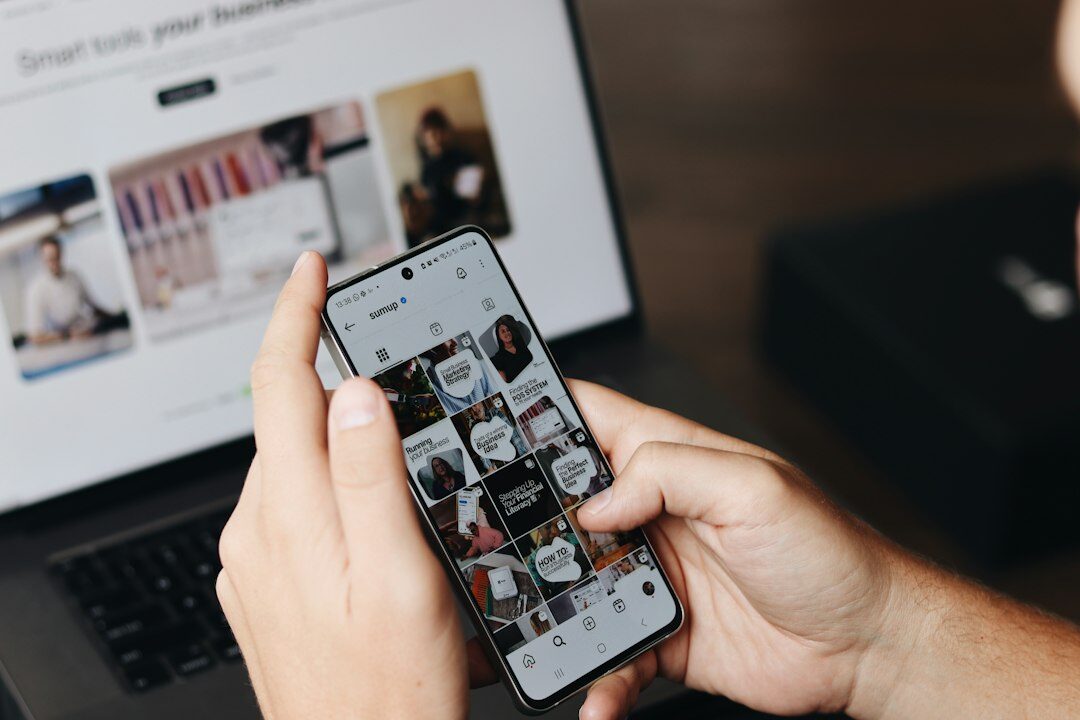person scrolling social media